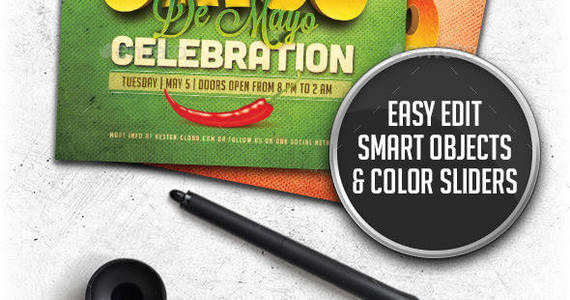 Box preview cinco de mayo celebration flyer template