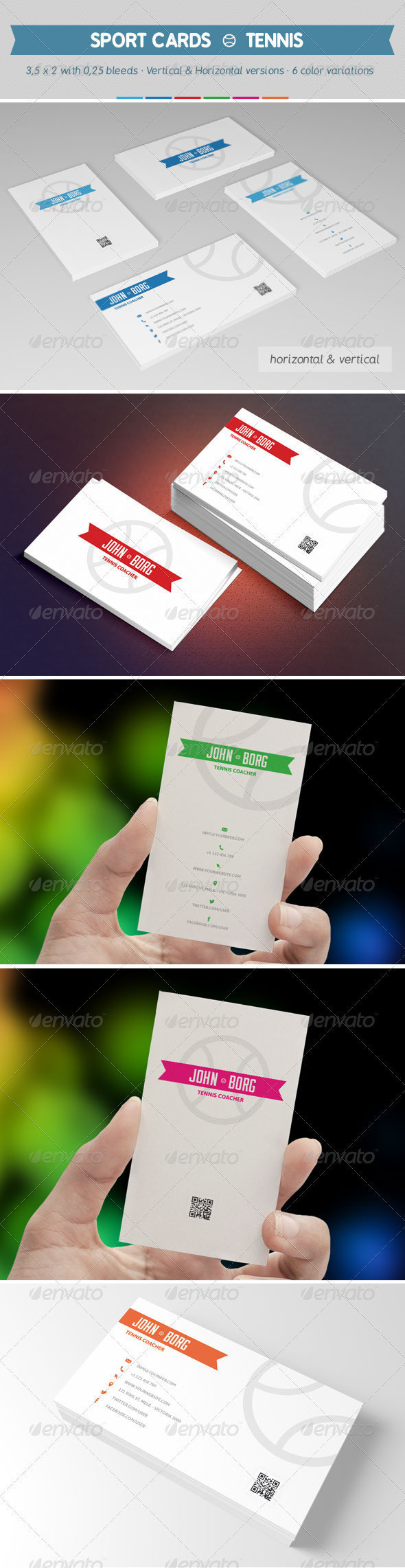 Image preview sport business cards tennis
