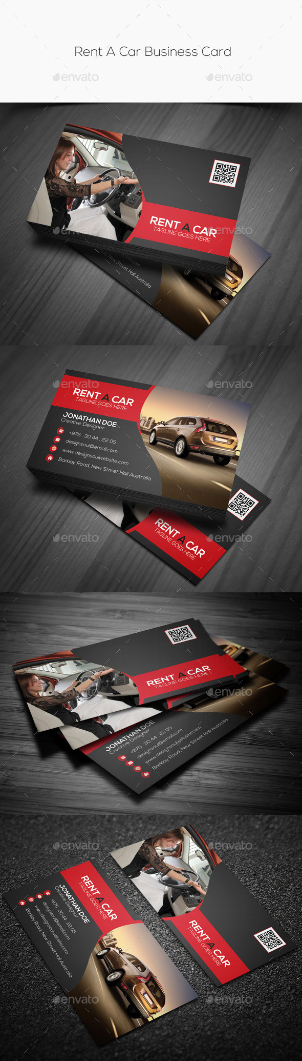 Rent a car business card preview