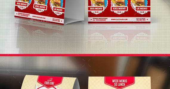Box restaurant fast food table tent showcase