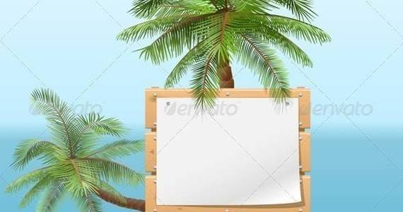 Box vector 20island 20with 20signboard