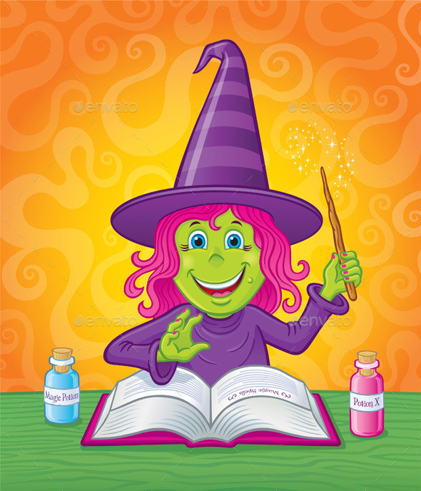 Girl witch casting spellprev