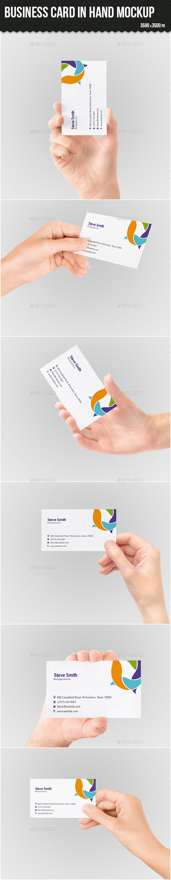 Business card in hand mock up