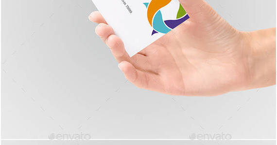 Box business card in hand mock up