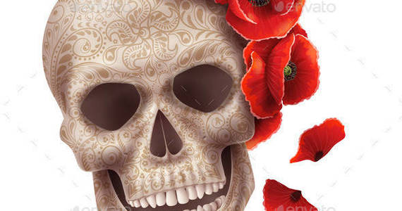 Box skull poppy art preview