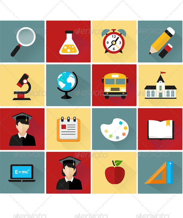 Set 20of 20school 20flat 20icons 20vector 20preview