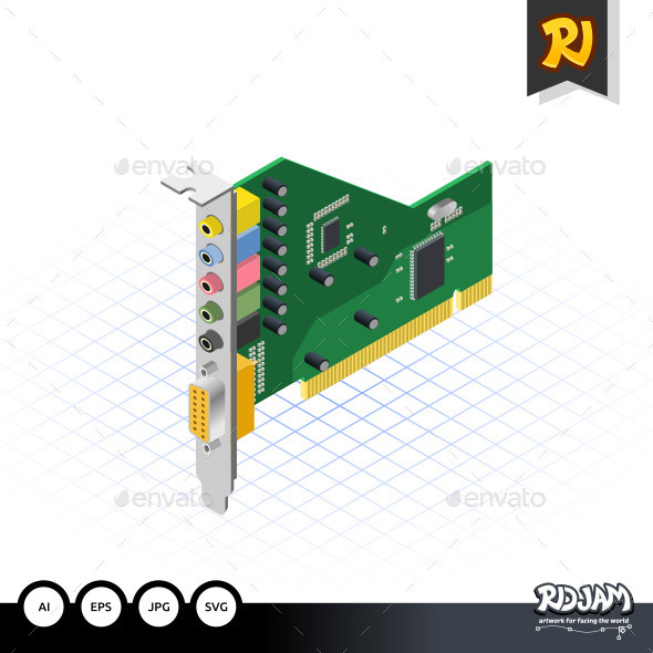 Isometric sound card preview