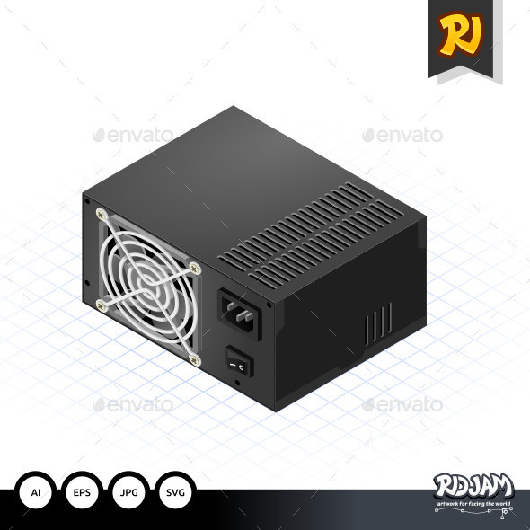 Isometric power supply preview