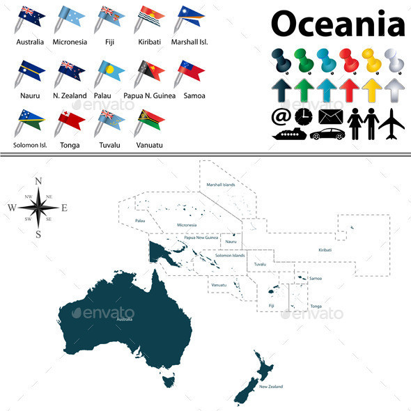 01 oceania 20political 20map 20with 20flags