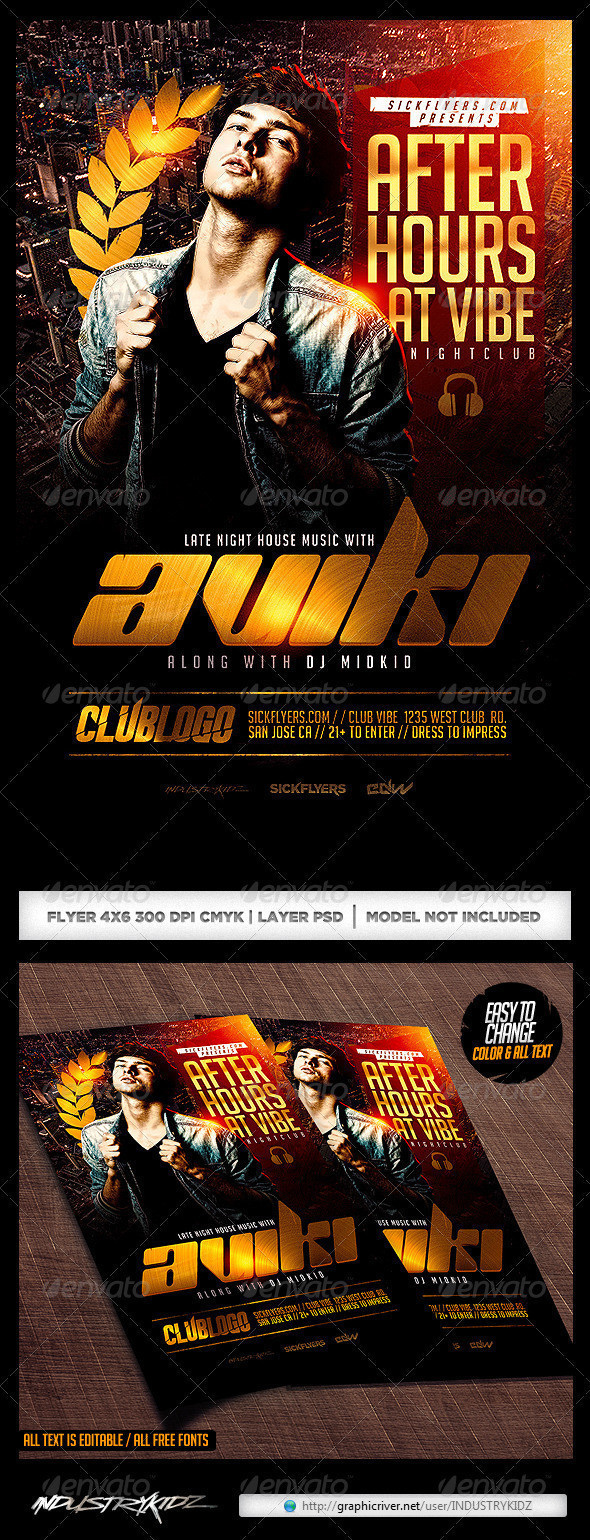 Late night flyer template