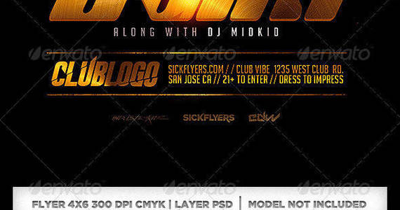 Box late night flyer template