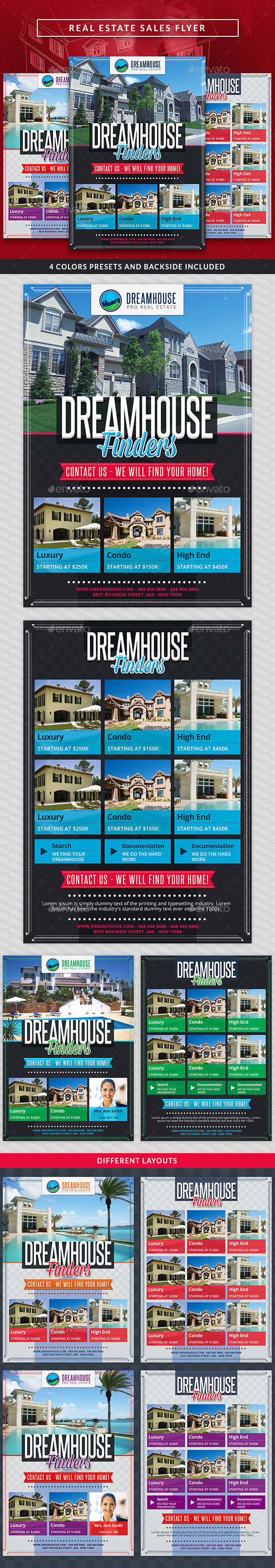 Real estate sales flyer showcase