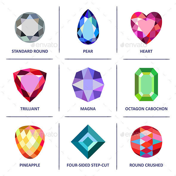 Preview   colored gems cuts infogrfphics 03
