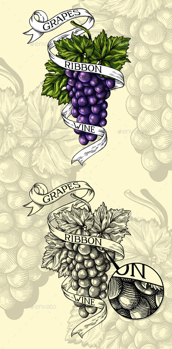 Grapes ribbon wine 590