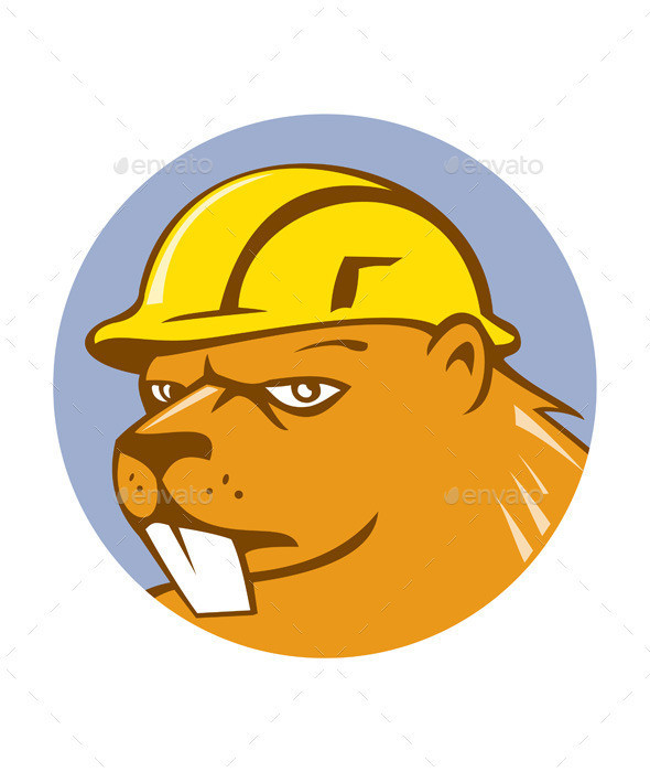Beaver construction worker head circ prvw
