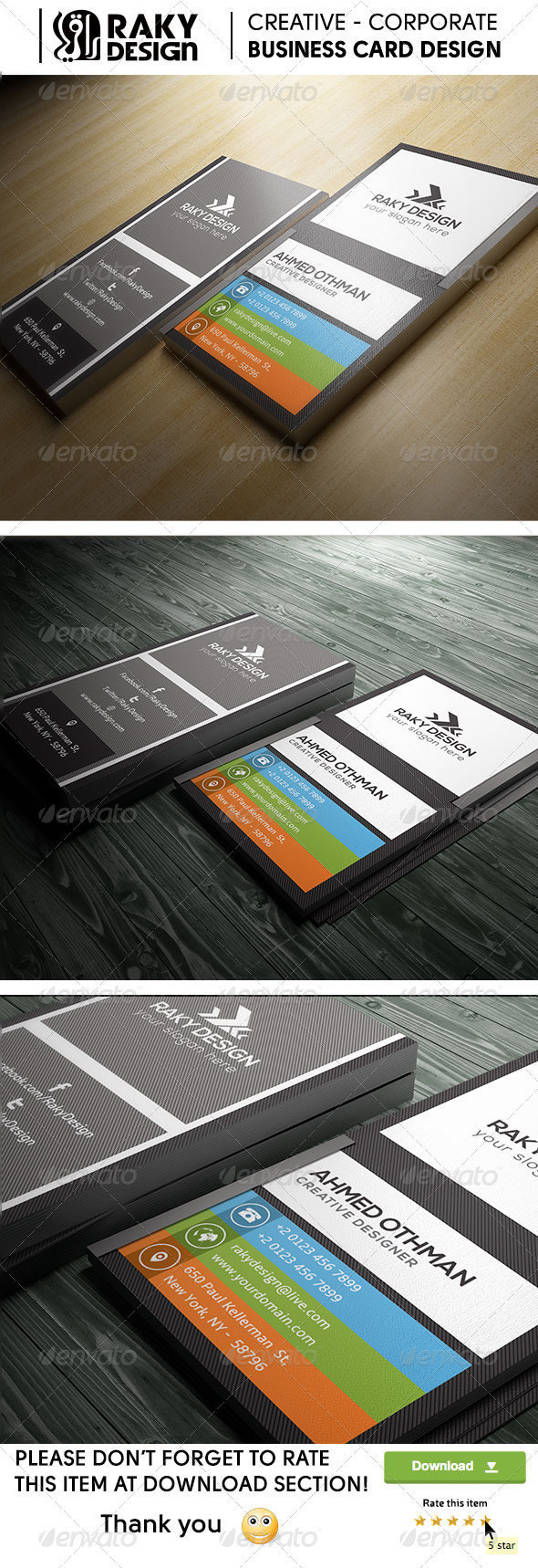 Flat minimal simple creative corporate business card preview