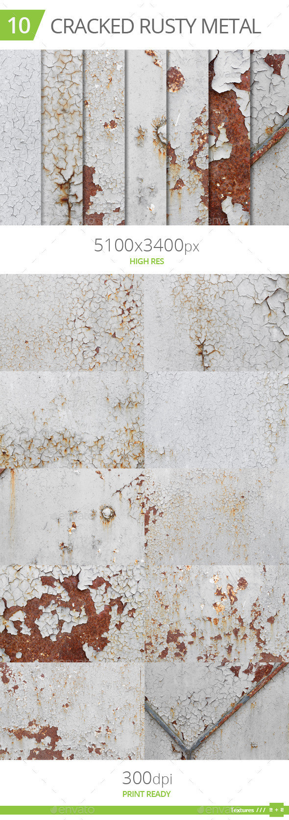10 cracked rusty metal textures preview