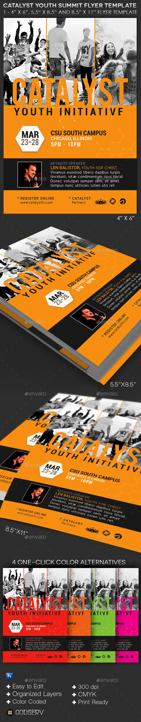 Catalyst youth summit flyer template  preview