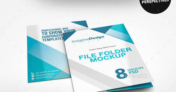 Box file folder mockup  a4 1xpocket slanted 