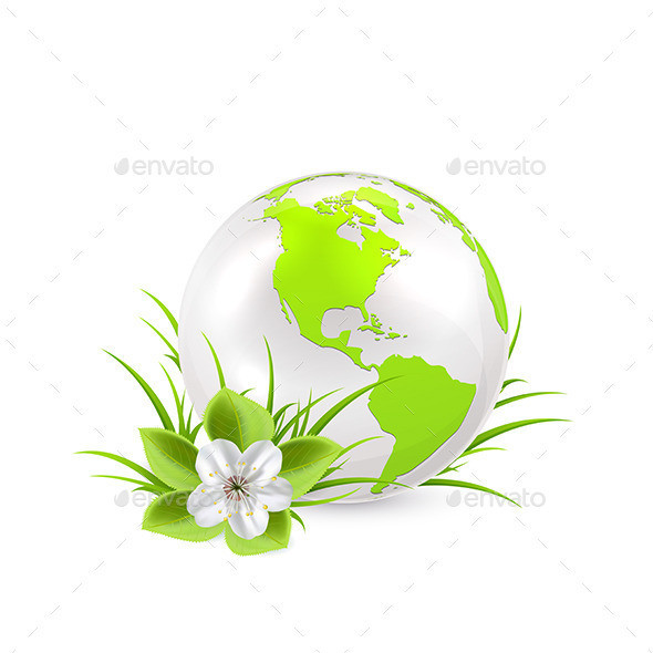 Earth 20globe 20with 20flower 201