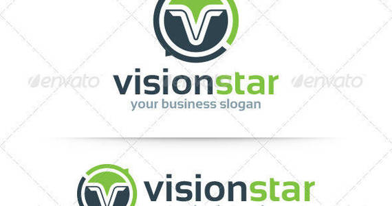 Box vision star letter v logo