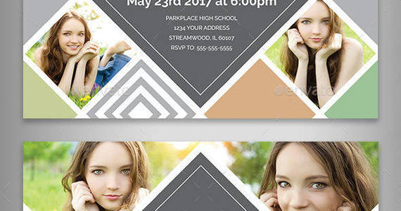 Box graduation invitation collage preview