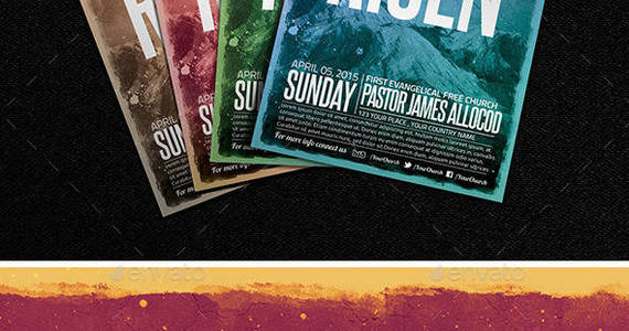 Box he is risen church flyer poster preview
