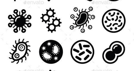 Box bacteria superbug icons set prev