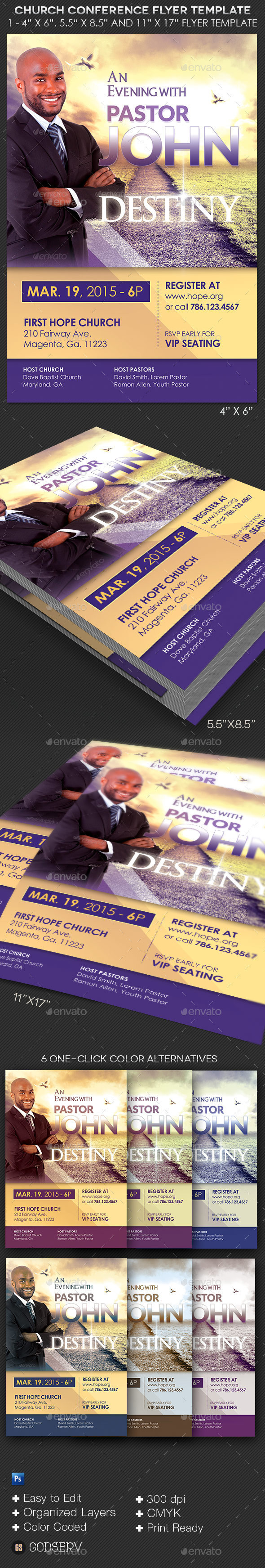 Church conference flyer template  preview