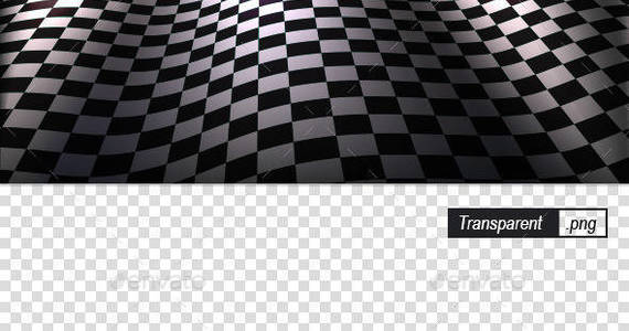 Box checkered flag on green background preview