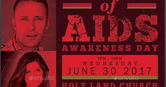 Box 50 shades of aids  church flyer template preview