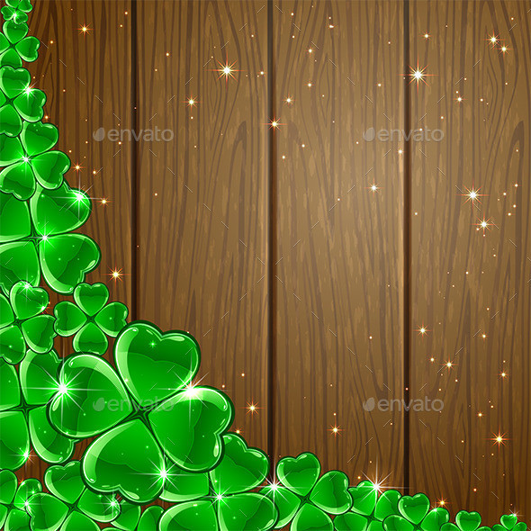 Clover 20background 20on 20wooden 20surface 201