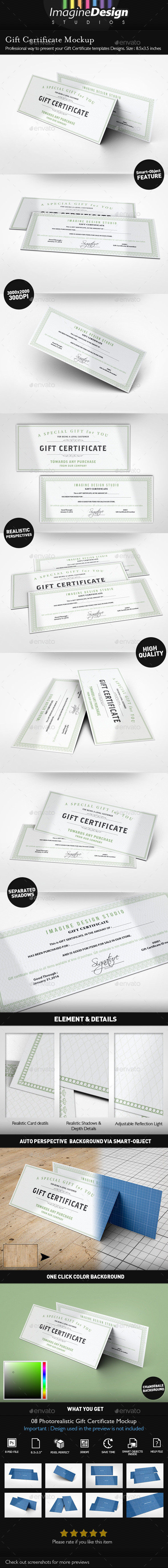 Gift certificate mockup