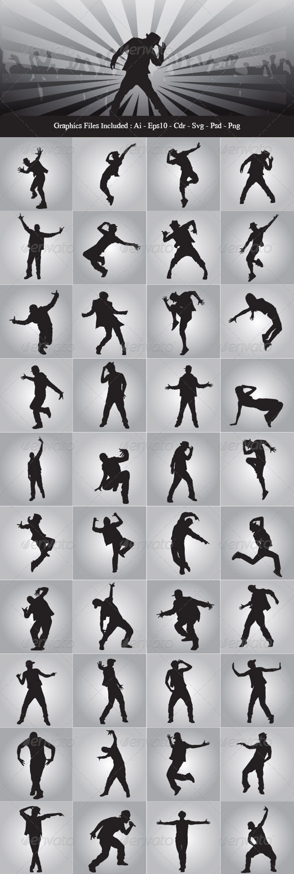 07 hip hop dancer silhouettes preview