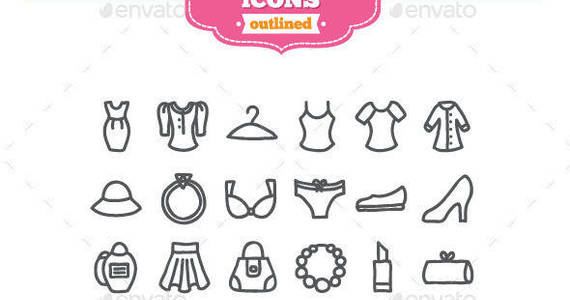 Box preview woman clothing icons