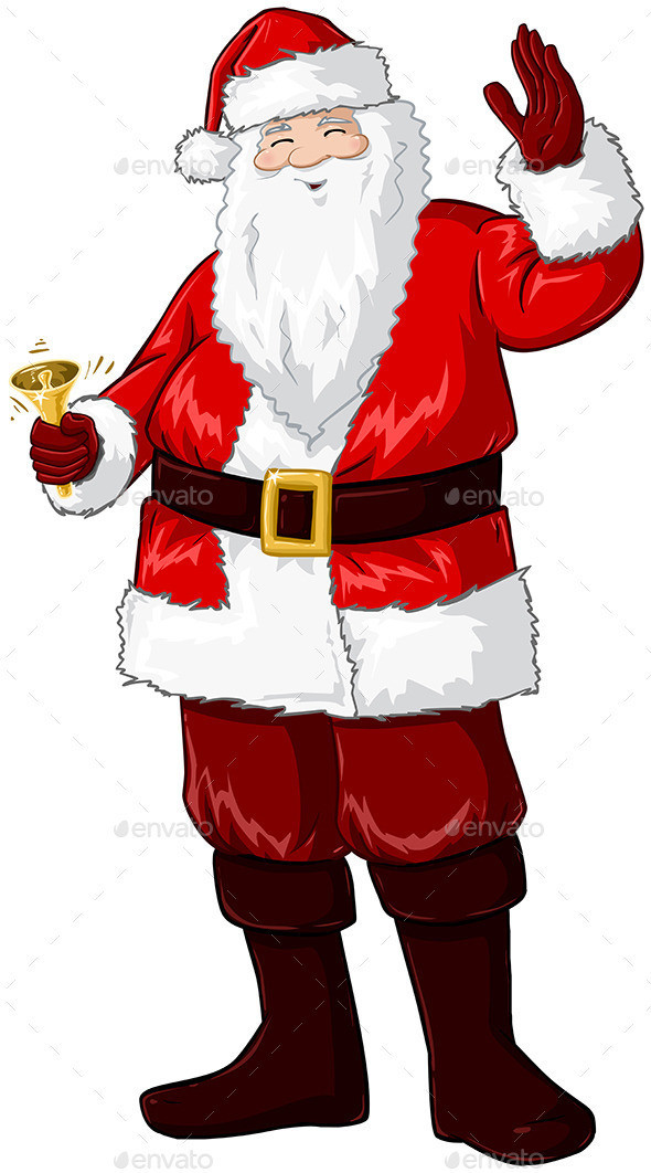 Santa 20claus 20holding 20bell 20and 20waving 20for 20christmasp