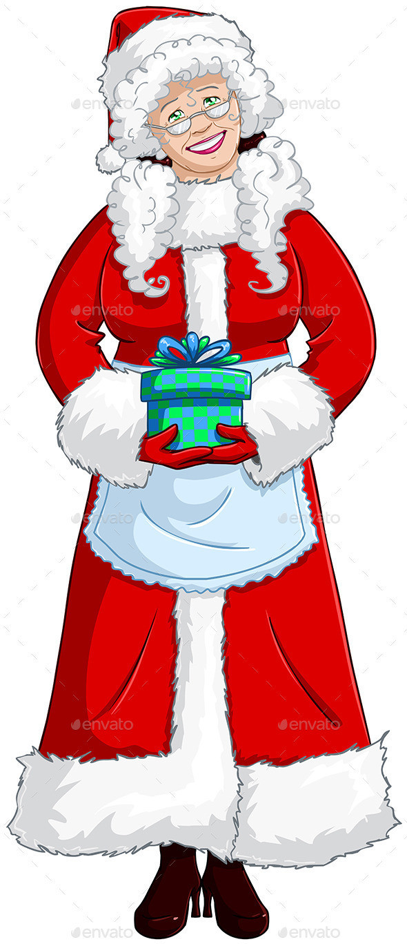 Mrs 20santa 20claus 20holding 20a 20present 20for 20christmasp