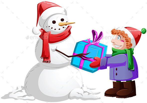 Christmas 20snowman 20gives 20present 20to 20boyp
