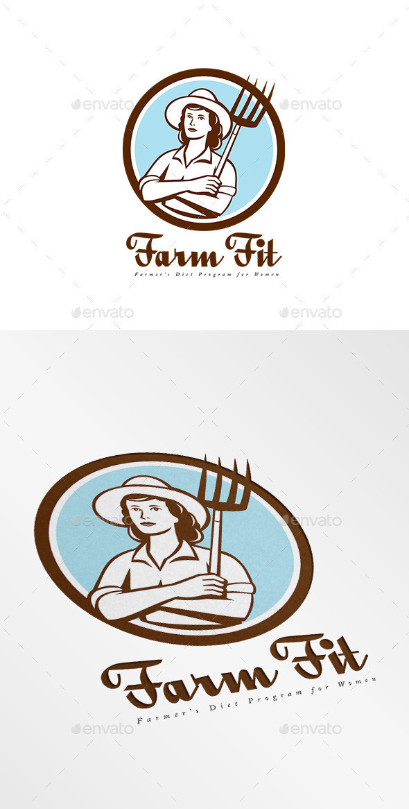Lp female farmer pitchfork circ prvw