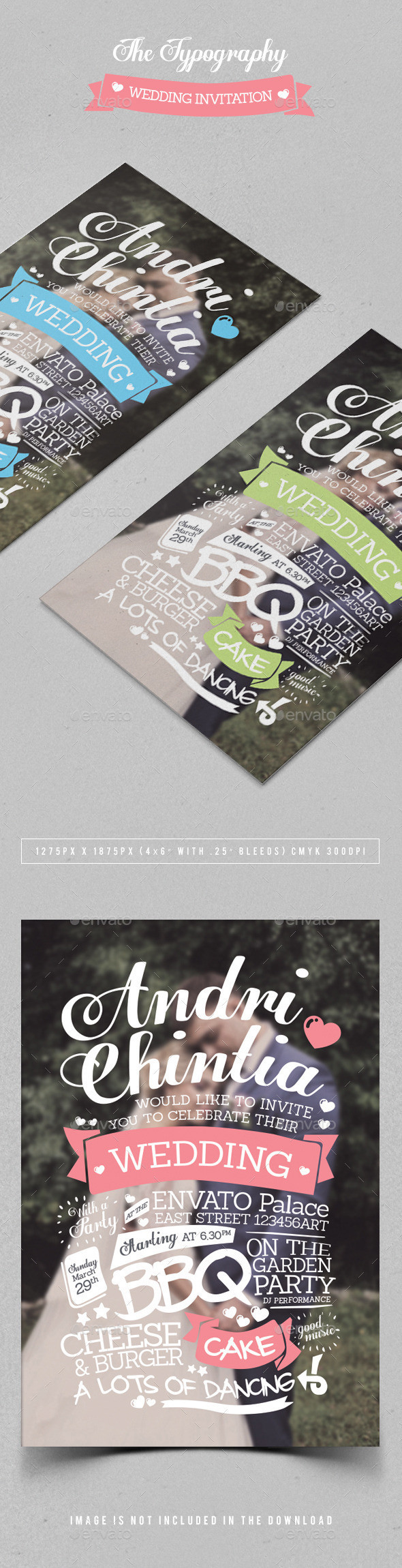 The typography wedding invitation preview
