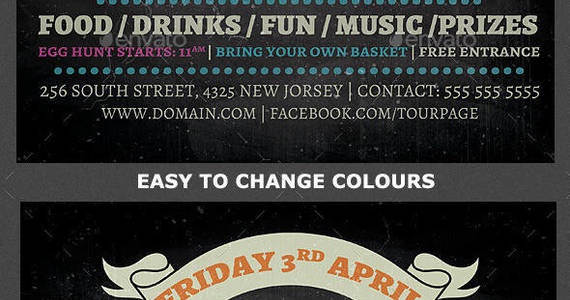 Box easter egg hunt flyer template preview