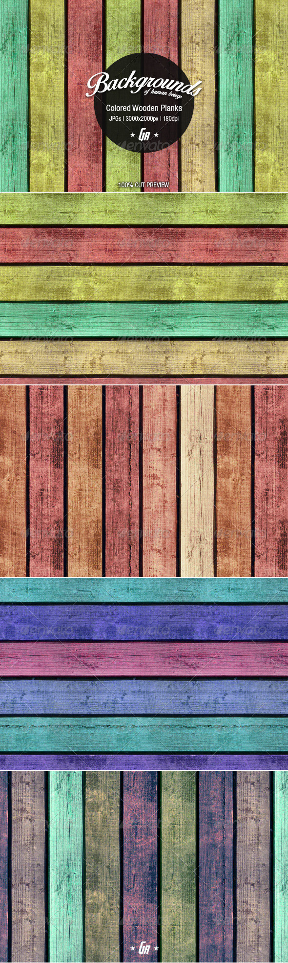 Colored wood planks backgrounds preview