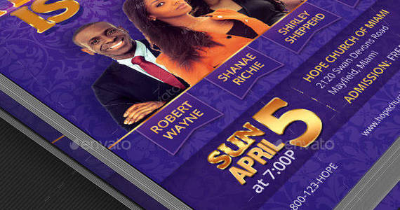 Box resurrection day concert flyer template  preview