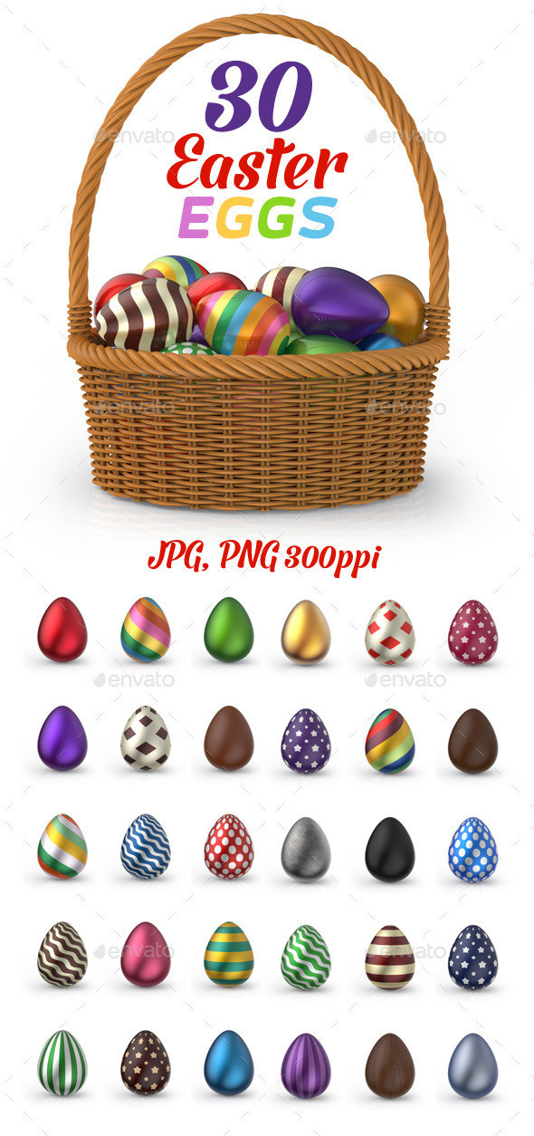 30 easter eggs 3d preview