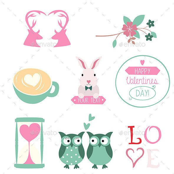 Valentines day vector set