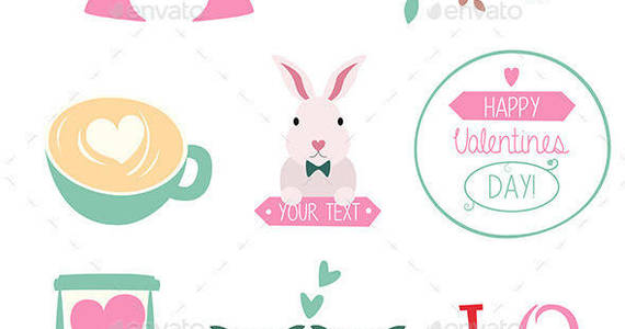 Box valentines day vector set