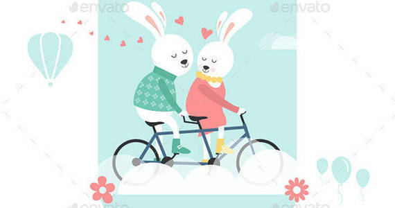 Box bunnies on bicycle