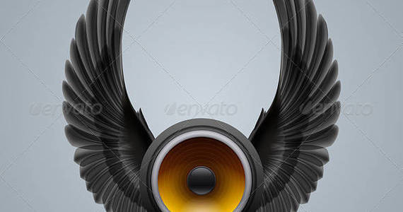 Box music speaker with black wings crow 02 590