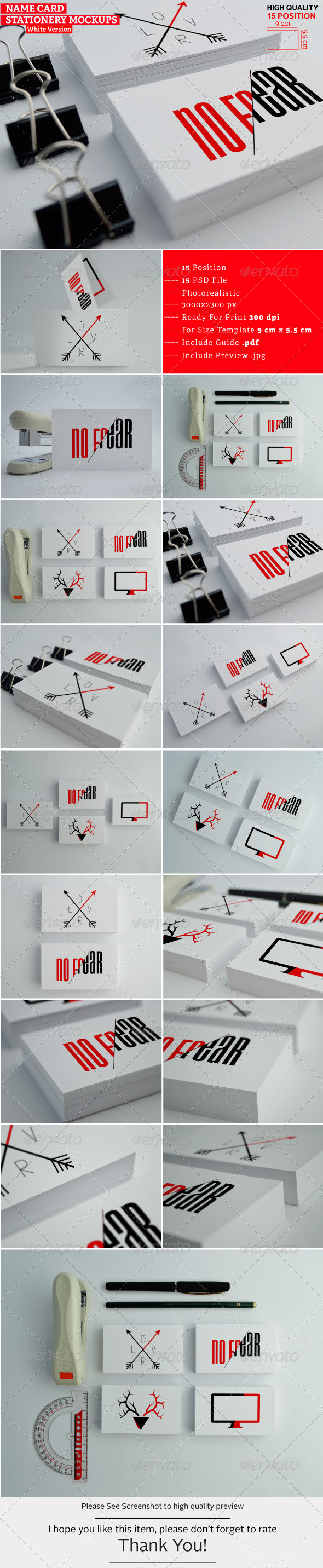 Name card stationery mockups preview