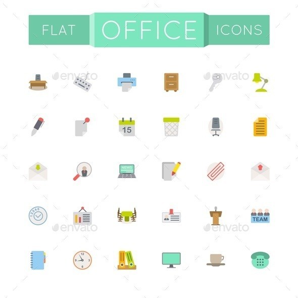 Vector 20flat 20office 20icons